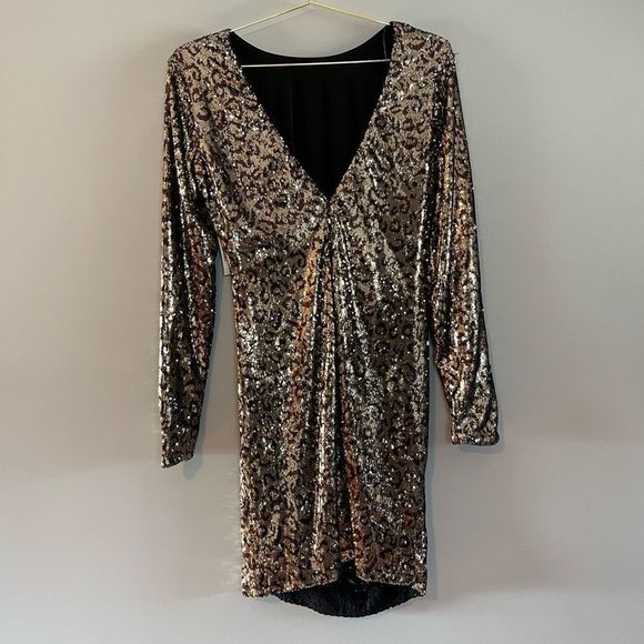 Dress the Population Lolita Dress In Gold Leopard || SZ XXL - Picture 8 of 8